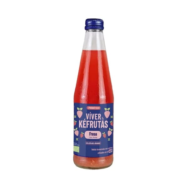 VIVER Kéfrutas Bebida ecológica fermentada con probióticos y sabor a fresa 330 ml. - 0.33 l - Imagen del producto en Findit