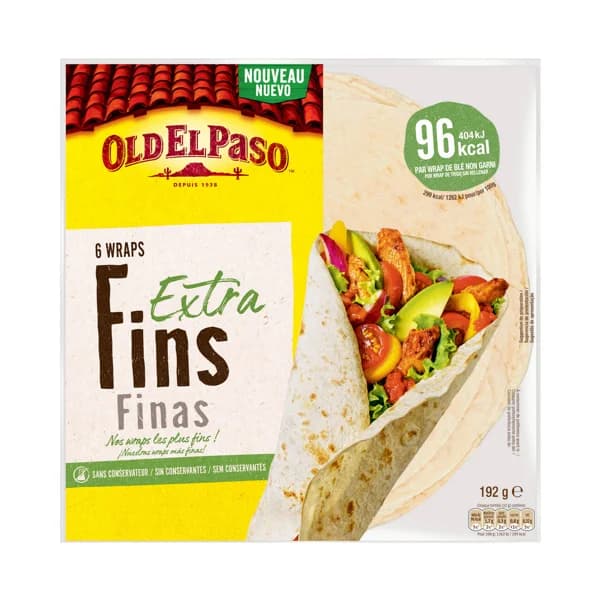 OLD EL PASO Tortitas extra finas, 6 uds 192 g. - 0.19 kg - Imagen del producto en Findit