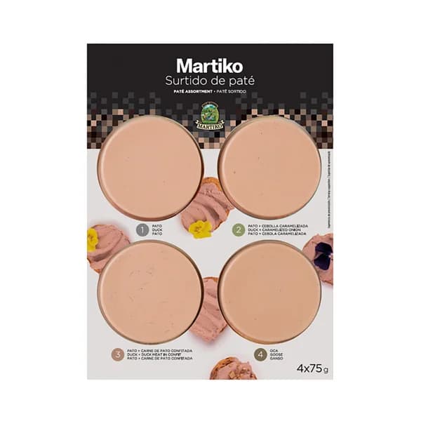 MARTIKO Tabla de patés de pato y oca 4 x 75 g. - 0.3 kg - Imagen del producto en Findit