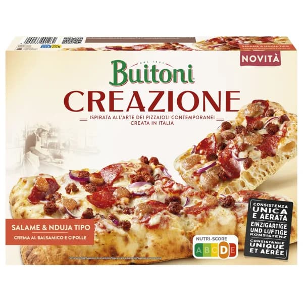 BUITONI Creazione Pizza congelada con salami, carne de cerdo estilo "Nduja" y queso 430 g. - 0.43 kg - Imagen del producto en Findit