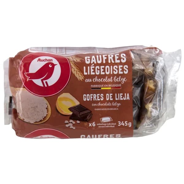PRODUCTO ALCAMPO Gofres de Lieja con chocolate Belga 345 g. - 0.35 kg - Imagen del producto en Findit