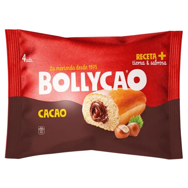 BOLLYCAO Bollos rellenos de cacao 4 x 60 g. - 0.18 kg - Imagen del producto en Findit