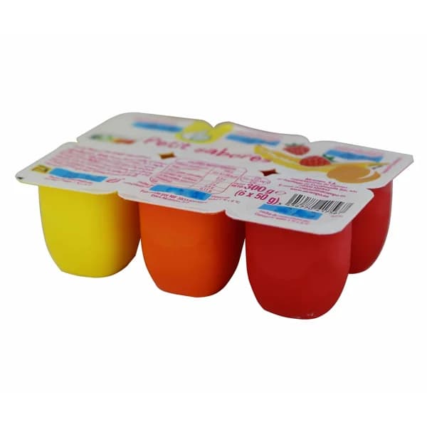 PRODUCTO ECONÓMICO ALCAMPO Petit suisse de diferentes sabores (fresa, plátano, naranja) 6 x 50 g. - 0.3 kg - Imagen del producto en Findit
