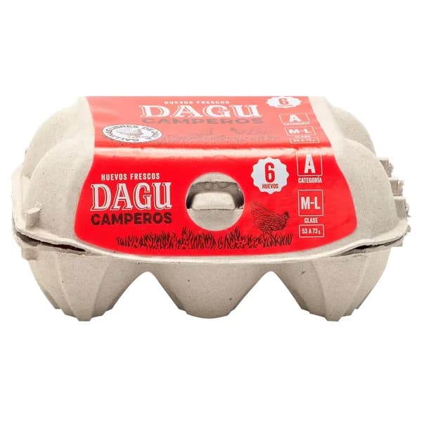 DAGU Huevos de gallinas camperas clase M-L y cat. A 6 uds. - 1 ud - Imagen del producto en Findit