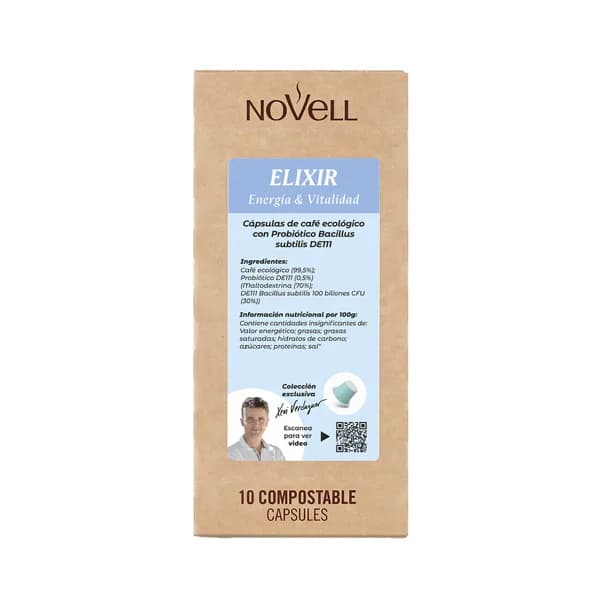 NOVELL Elixir Cápsulas de café ecológico con próbioticos, 10 uds. - 1 ud - Imagen del producto en Findit
