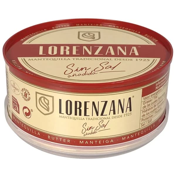 LORENZANA Lata de mantequilla tradicional sin sal añadida LORENZANA 250 g. - 0.25 kg - Imagen del producto en Findit