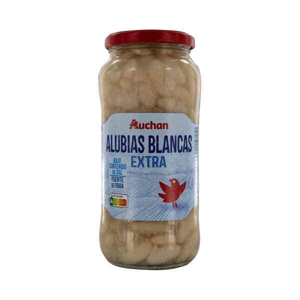PRODUCTO ALCAMPO Alubias blancas (judias) extra, cocidas y con bajo contenido en sal bote 400 g. - 0.4 kg - Imagen del producto en Findit