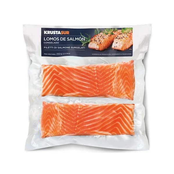 KRUSTASUR Lomos de salmón sin piel, congelados 2 x 125 g. - 0.25 kg - Imagen del producto en Findit
