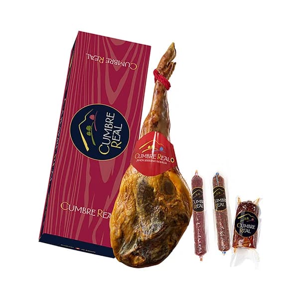 CUMBRE REAL Lote compuesto de jamón serrano de bodega, cabecero de lomo, salchichón y chorizo CUMBRE REAL - 1 ud - Imagen del producto en Findit