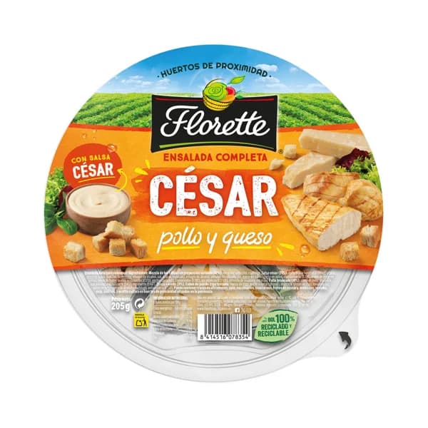 Ensalada César con pollo y queso FLORETTE 205 g. - 0.21 kg - Imagen del producto en Findit