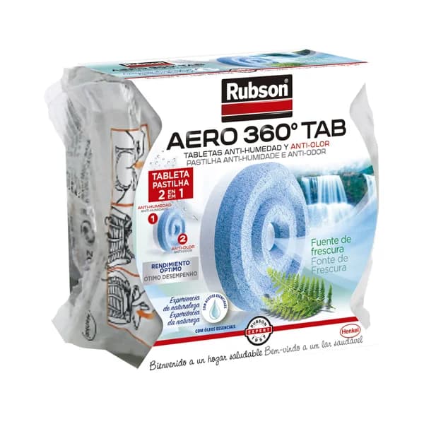 Recambio universal en tableta para deshumidificador, aroma frutal, RUBSON Aero 360°, 450grs. - 1 ud - Imagen del producto en Findit