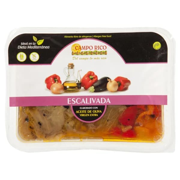 CAMPO RICO Escalivada de verduras elaborada con aceite de oliva virgen extra CAMPO RICO 500 g. - 0.5 kg - Imagen del producto en Findit