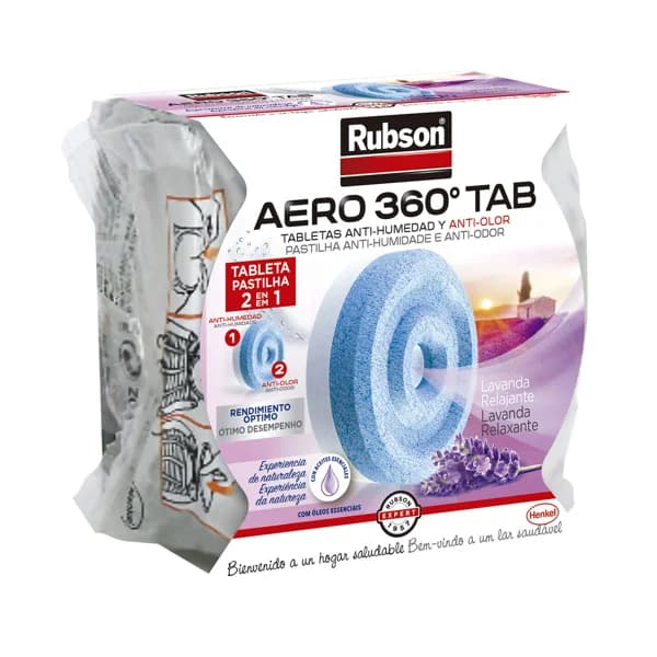 Recambio universal en tableta para deshumidificador, aroma lavanda, RUBSON Aero 360°, 450grs. - 1 ud - Imagen del producto en Findit