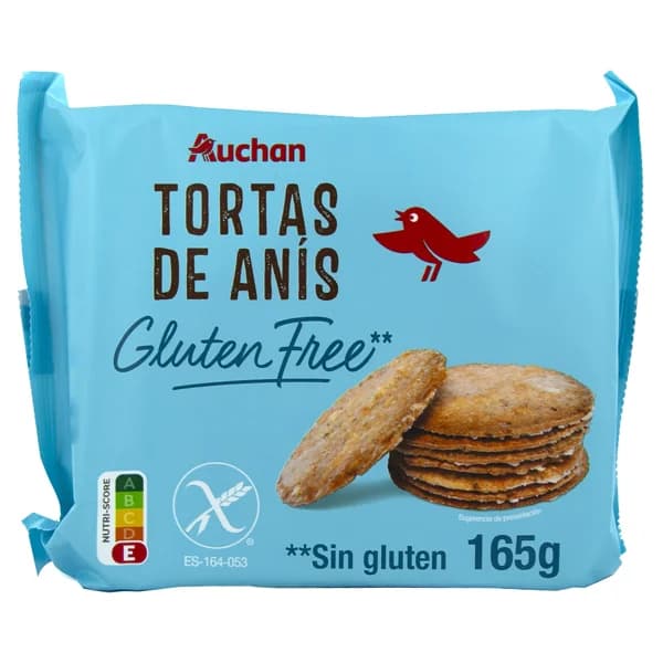 PRODUCTO ALCAMPO Tortas de anís, elaboradas sin gluten 165 g. - 0.17 kg - Imagen del producto en Findit