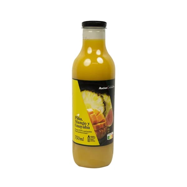 ALCAMPO GOURMET Zumo exprimido de piña, mango y guayaba ALCAMPO GOURMET botella 750 ml. - 0.75 l - Imagen del producto en Findit