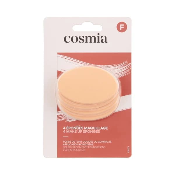 COSMIA Esponjas para la aplicación uniforme de bases de maquillaje líquidas o compactas 4 uds. - 1 ud - Imagen del producto en Findit