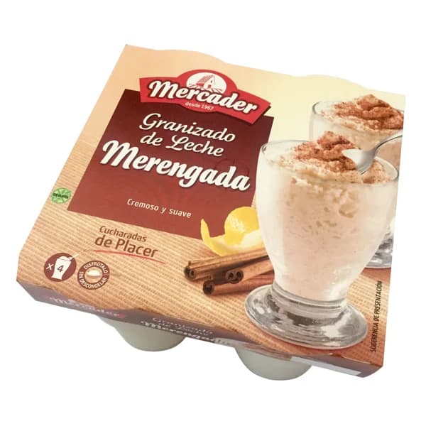 MERCADER Granizado de leche merengada, elaborada sin gluten 4 x 190 ml. - 0.8 l - Imagen del producto en Findit