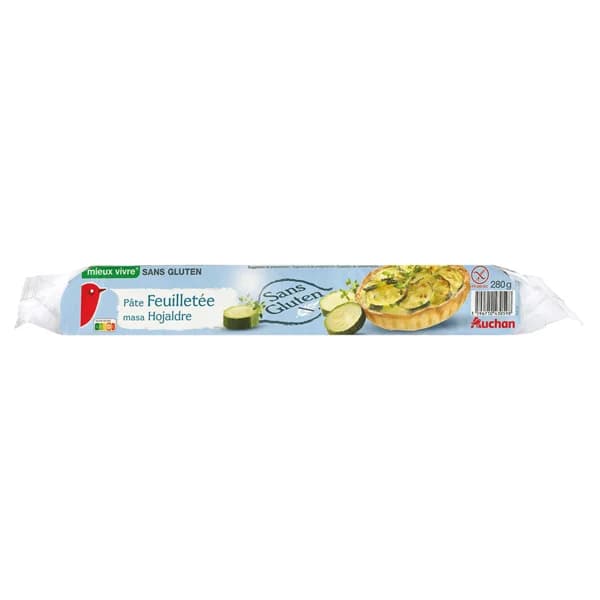 AUCHAN Masa de hojaldre circular, elaborada sin gluten 280 g Producto Alcampo. - 0.28 kg - Imagen del producto en Findit