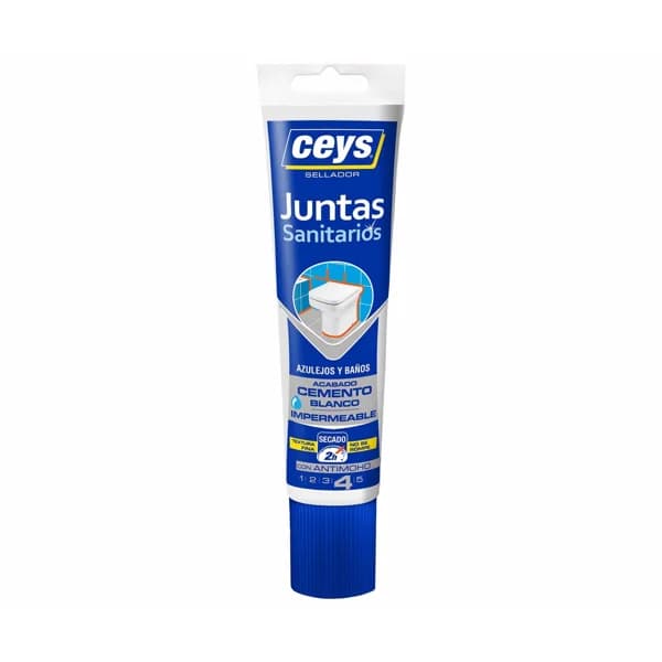 Sellador de juntas blanco, especial azulejos y sanitarios, CEYS, 125ml. - 0.13 l - Imagen del producto en Findit