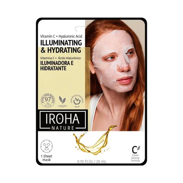 IROHA NATURE Mascarilla iluminadora e hidratante con vitamina C y ácido Hialurónico IROHA NATURE. - 1 ud - Imagen del producto en Findit