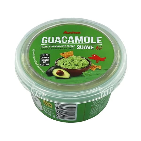 AUCHAN Guacamole suave elaborado con aguacates frescos 200 g. Producto Alcampo - 0.2 kg - Imagen del producto en Findit