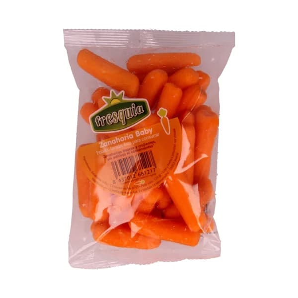 Zanahoria baby, pelada, lavada y lista para consumir FRESQUIA 125 gramos - 0.13 kg - Imagen del producto en Findit