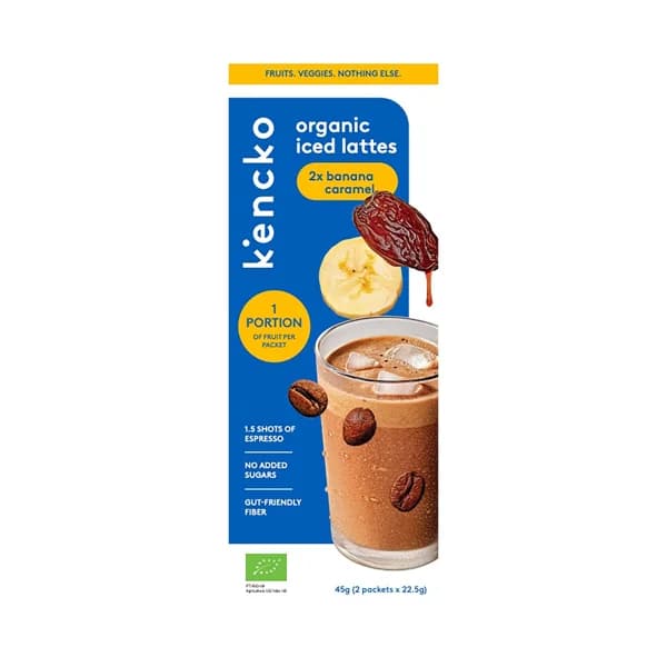 KENCKO Preparado para cafe helado con frutas y verduras ecológicas, sabor a plátano 2 x 22 g. - 0.04 kg - Imagen del producto en Findit