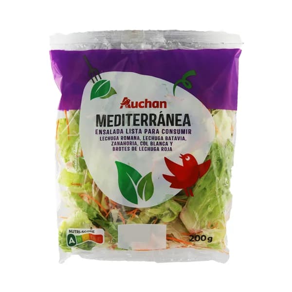 AUCHAN Ensalada Mediterránea bolsa de 200 g. Producto Alcampo - 0.2 kg - Imagen del producto en Findit