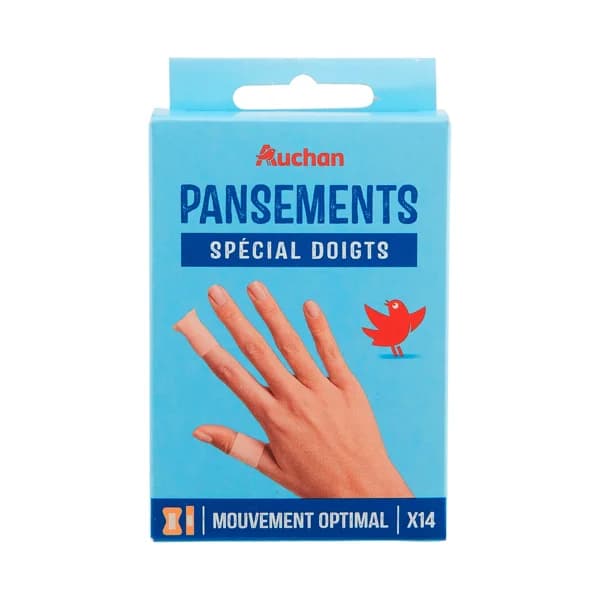 PRODUCTO ALCAMPO Apósitos para dedos de la mano, de 2 formas y tamaños diferentes 14 uds. - 1 ud - Imagen del producto en Findit
