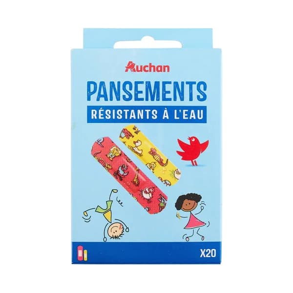 PRODUCTO ALCAMPO Apósitos plásticos infantiles, resistentes al agua, 2 tamaños diferentes 20 uds. - 1 ud - Imagen del producto en Findit