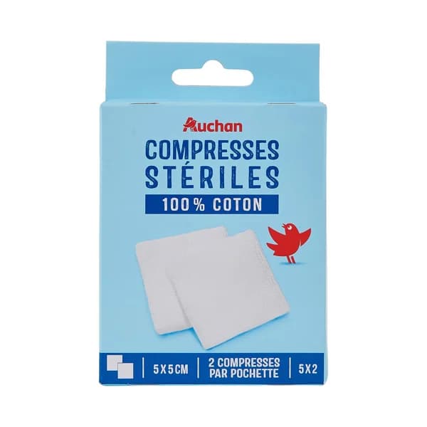 PRODUCTO ALCAMPO Compresas estériles de algodón 100% (5 x 5 cm) 10 uds. - 1 ud - Imagen del producto en Findit