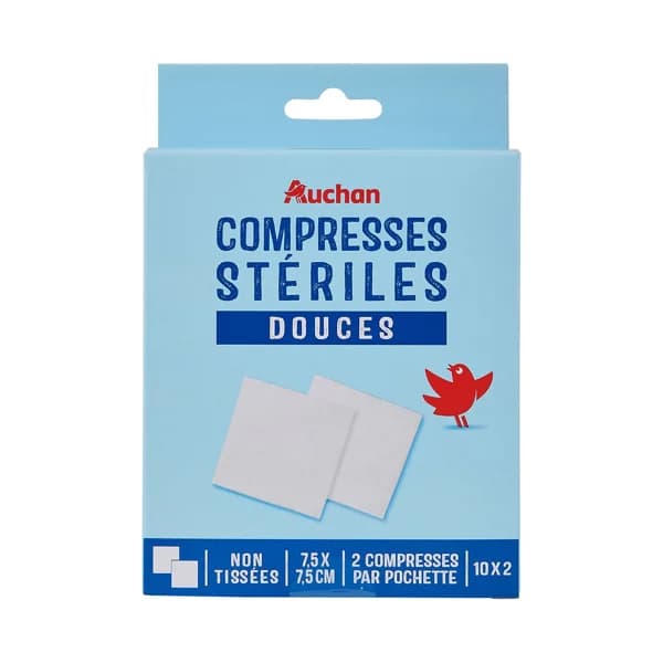PRODUCTO ALCAMPO Compresas estériles suaves y no tejidas de 7.5 x 7.5 cm 20 uds. - 1 ud - Imagen del producto en Findit