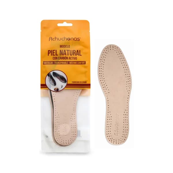Plantilla piel natural ACHUCHONAS, antiolor, transpirable, confort, talla 38/39. - 1 ud - Imagen del producto en Findit