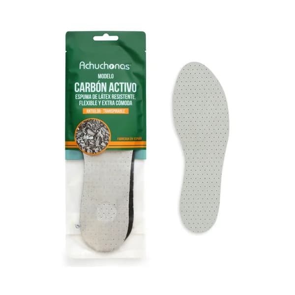 Plantilla carbón activo antiolor ACHUCHONAS, resistente, transpirable, extra cómoda, talla 38/39. - 1 ud - Imagen del producto en Findit