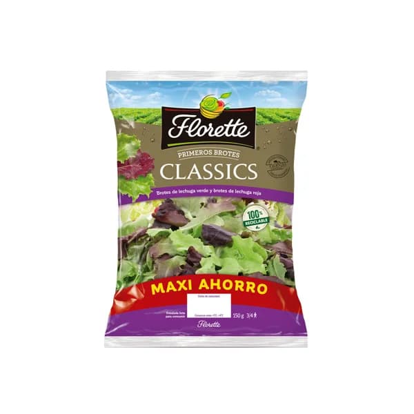 Brotes de lechugas verdes y brote de lechuga roja Classics FLORETTE PRIMEROS BROTES 150 g. - 0.15 kg - Imagen del producto en Findit