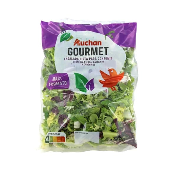 ALCAMPO GOURMET Ensalada gourmet de escarola rizada, radicchio y canónigos bolsa de 320 g. - 0.32 kg - Imagen del producto en Findit