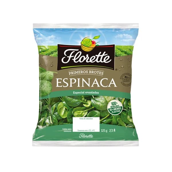 Espinacas FLORETTE PRIMEROS BROTES 125 g. - 0.13 kg - Imagen del producto en Findit