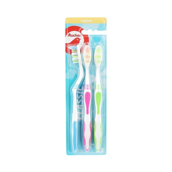 PRODUCTO ALCAMPO Cepillo dental clásico, con cabezal ovalado y filamentos de dureza media PRODUCTO ALCAMPO 3 uds. - 1 ud - Imagen del producto en Findit