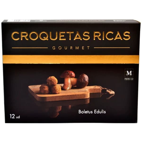 CROQUETAS RICAS Croquetas 100% caseras, ultracongeladas y rellenas de Boletus Edulis Gourmet 300 g. - 0.3 kg - Imagen del producto en Findit