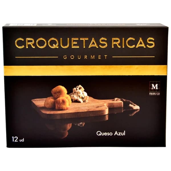 CROQUETAS RICAS Croquetas 100% caseras, ultracongeladas y rellenas de queso azul Gourmet 300 g. - 0.3 kg - Imagen del producto en Findit