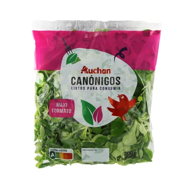 AUCHAN Canónigos Maxi Bolsa de 200 g. Producto Alcampo - 0.2 kg - Imagen del producto en Findit
