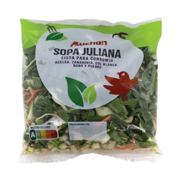 AUCHAN Sopa juliana, lista para consumir 400 g. Producto Alcampo - 0.4 kg - Imagen del producto en Findit