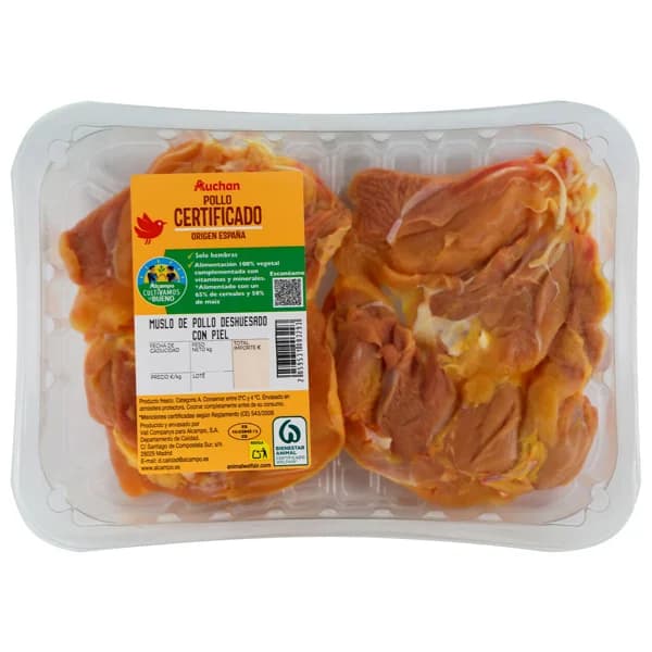 ALCAMPO CULTIVAMOS LO BUENO  Muslos de pollo certificado, deshuesado y con piel (escalopes). - 1 ud - Imagen del producto en Findit