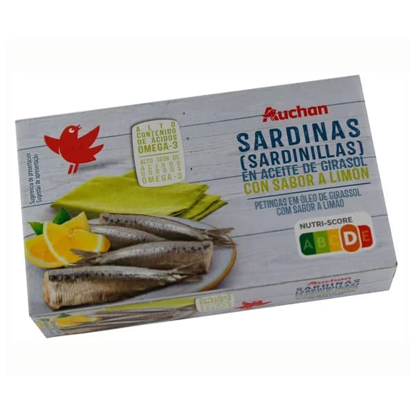 PRODUCTO ALCAMPO Sardinillas en aceite de girasol al limón lata 65 g. - 0.06 kg - Imagen del producto en Findit