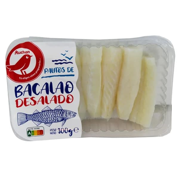 AUCHAN Palitos de bacalao desalado 300 g Producto Alcampo. - 0.3 kg - Imagen del producto en Findit