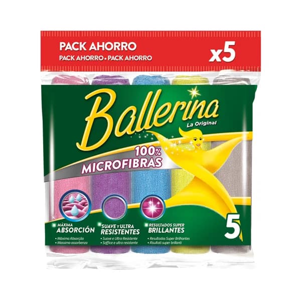 BALLERINA Bayetas microfibras BALLERINA 5 uds. - 1 ud - Imagen del producto en Findit