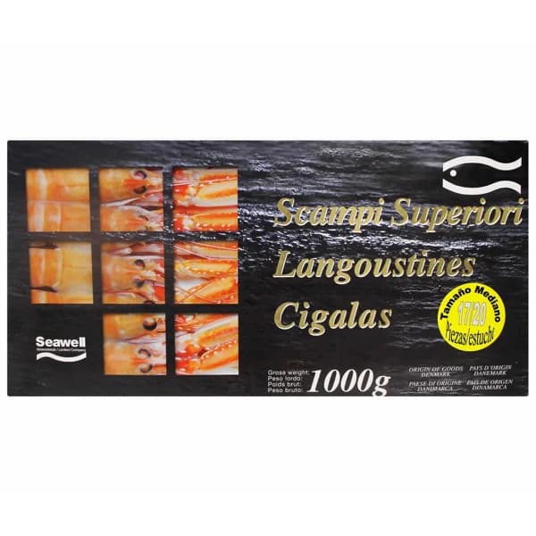 SCAMPI Cigala 17 / 20 ultracongeladas SCAMPI 800 g. - 0.8 kg - Imagen del producto en Findit