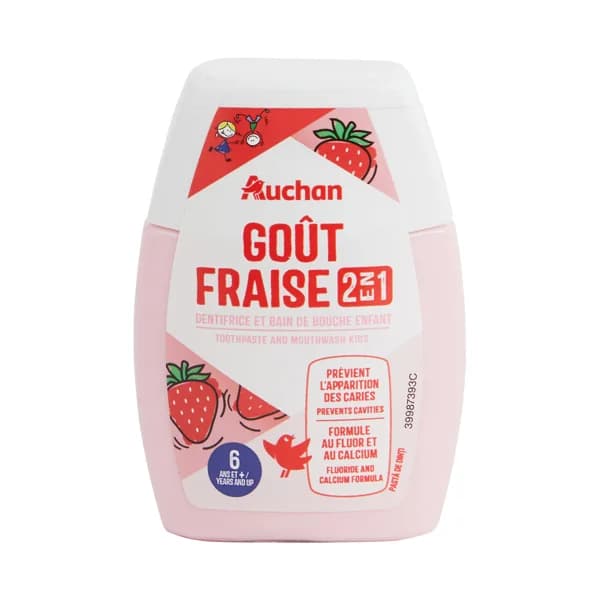 PRODUCTO ALCAMPO Pasta de dientes y enjuague bucal infantil (a partir de 6 años) con sabor a fresa PRODUCTO ALCAMPO 75 ml. - 0.08 l - Imagen del producto en Findit