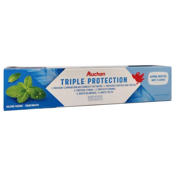 PRODUCTO ALCAMPO Triple protection Pasta de dientes con sabor a menta y triple protección (anti caries, anti placa y aliento fresco) 75 ml. - 0.08 l - Imagen del producto en Findit