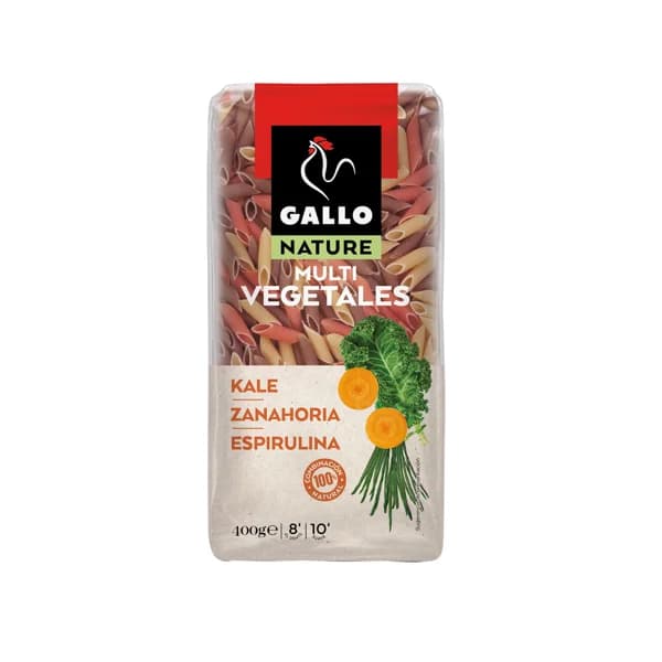 GALLO Pasta plumas multivegetales (kale, espirulina y zanahoria) GALLO NATURE 400 g. - 0.4 kg - Imagen del producto en Findit